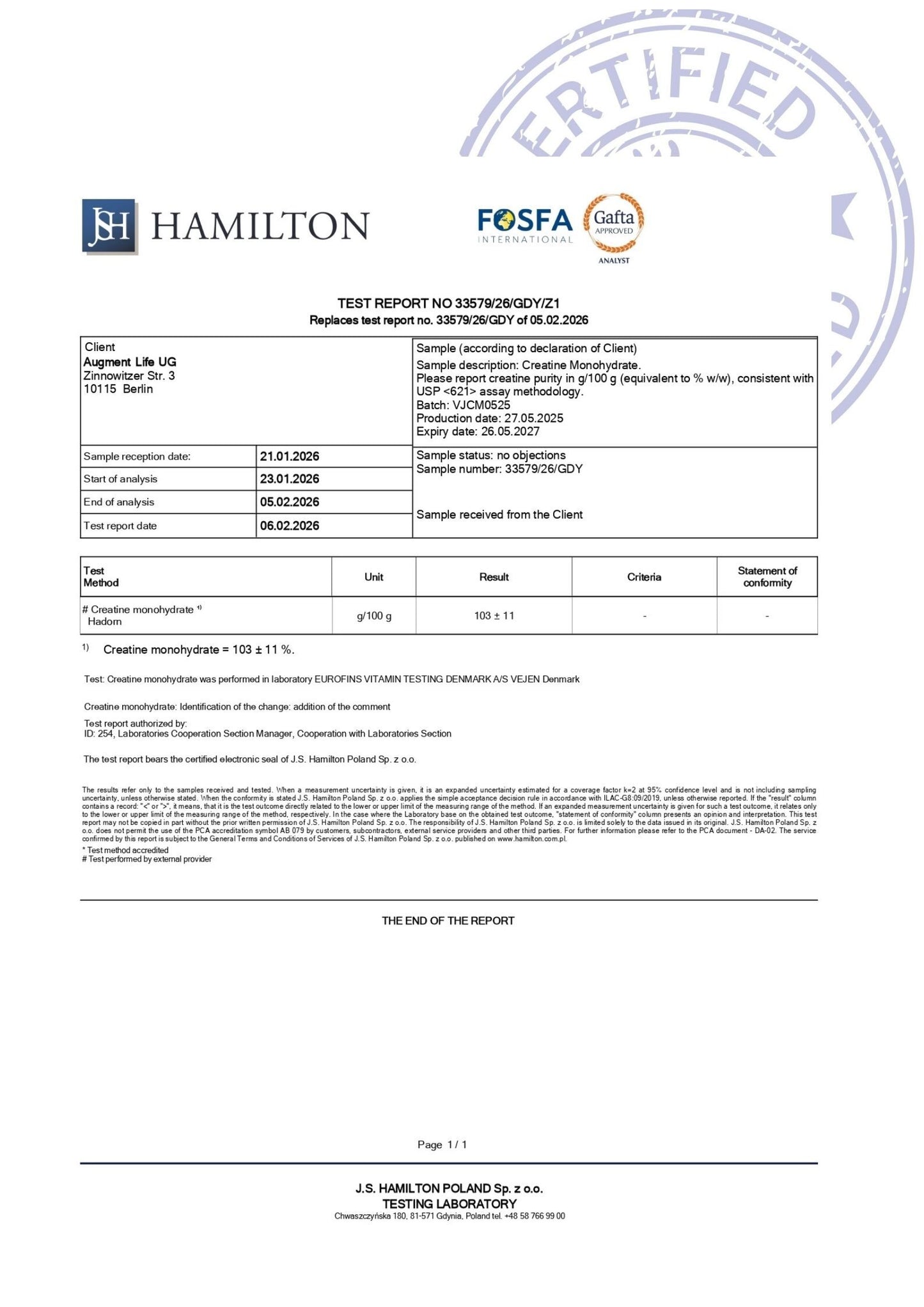 Kreatin-Monohydrat – Pulver