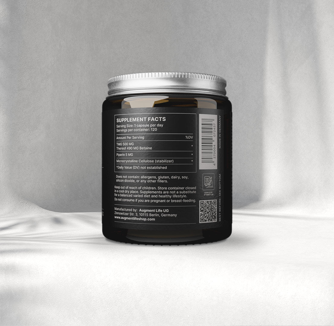 TMG (Betain) - 500 mg x 120 kapslar - Trimetylglycin, 98% Betain