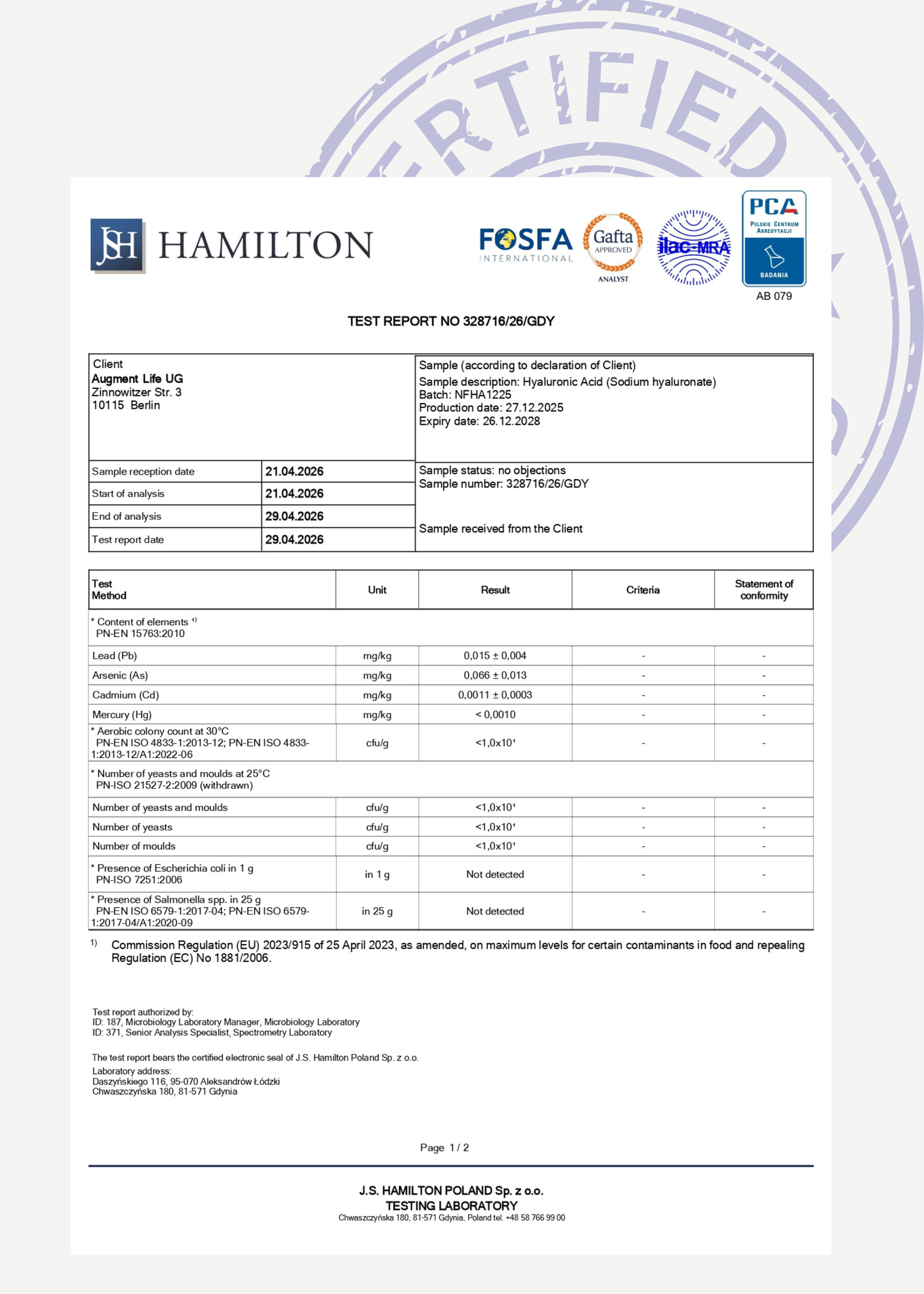 Hyaluronic Acid - 80 kDa optimal bioavailability