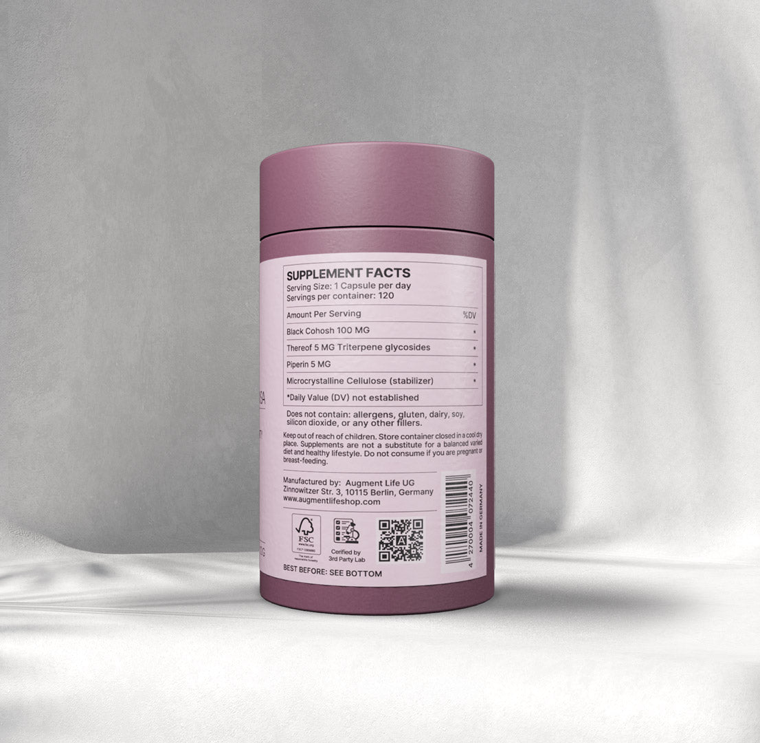 Black Cohosh - 100 mg x 120 capsules - 5% Triterpene glycosides - Cimicifuga Racemosa
