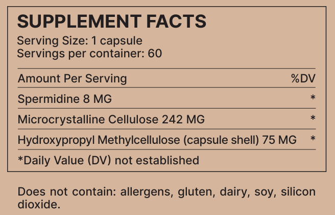 Spermidine Information 8mg x 60 Capsules