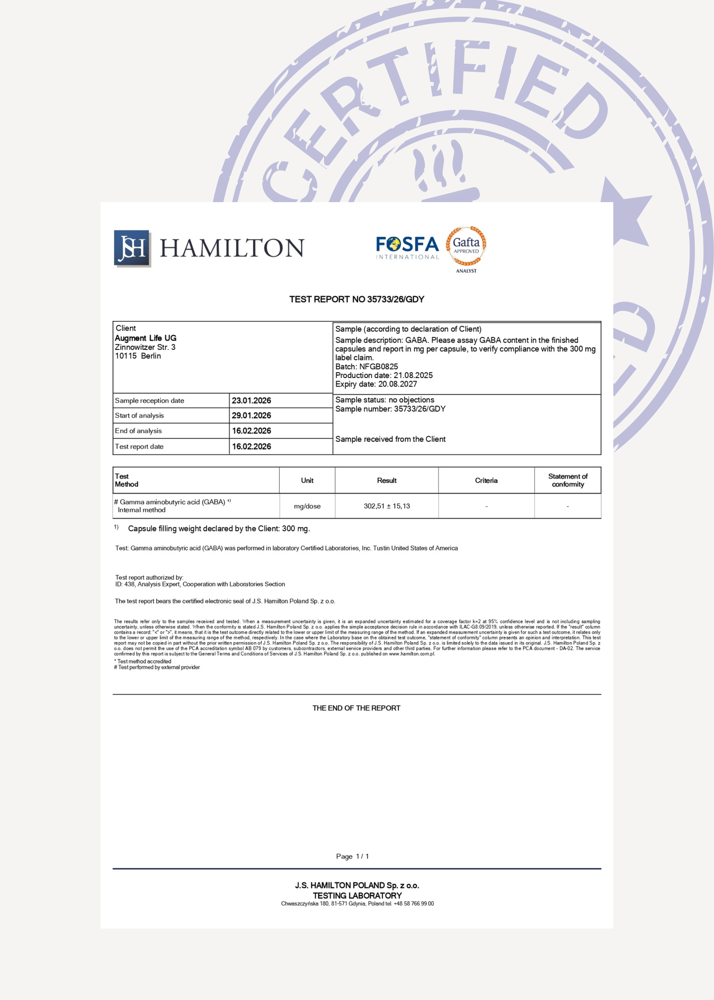 GABA - 300 mg capsules