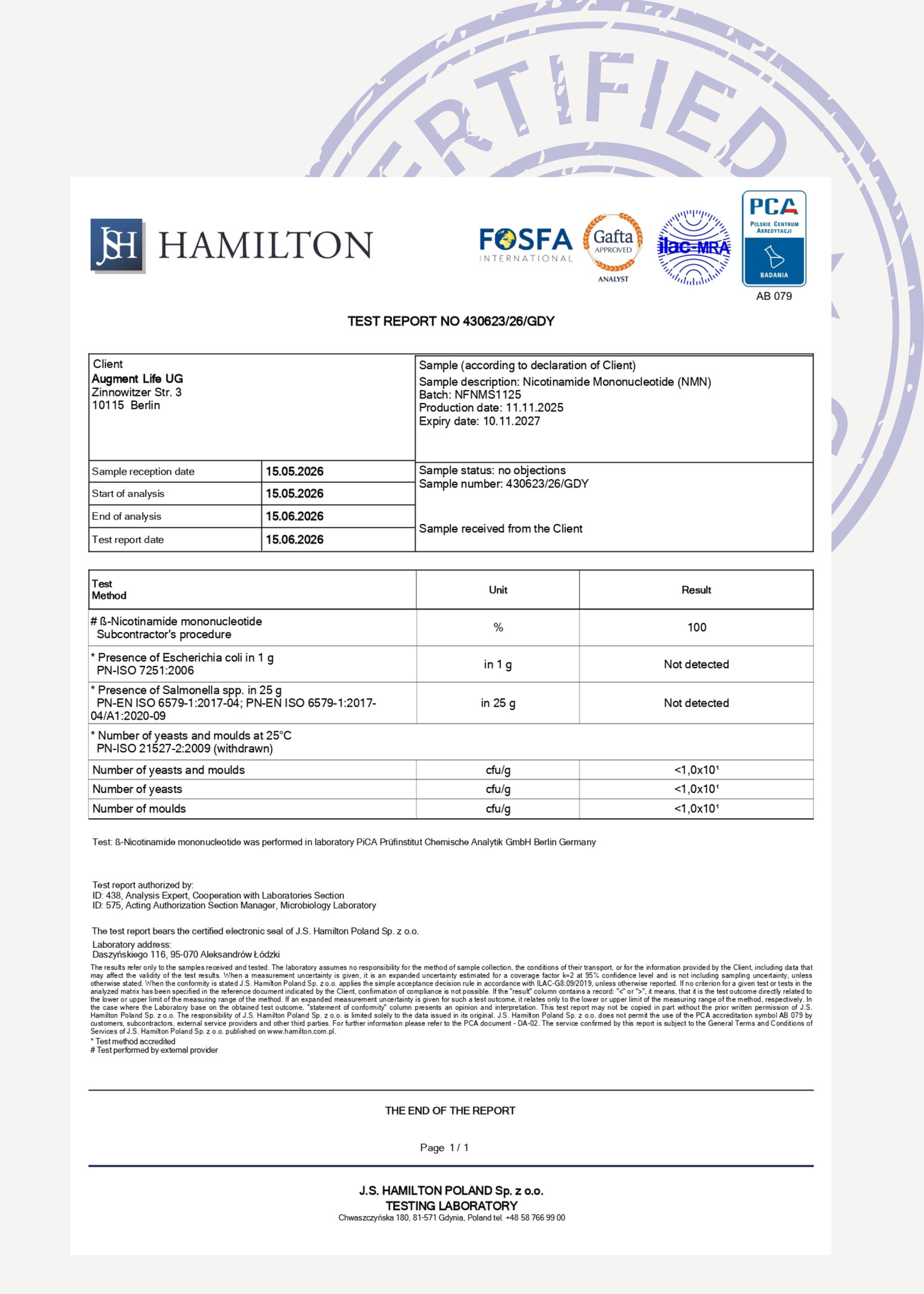 Nicotinamide Mononucleotide - 250 mg - 99% Puhdas - NMN