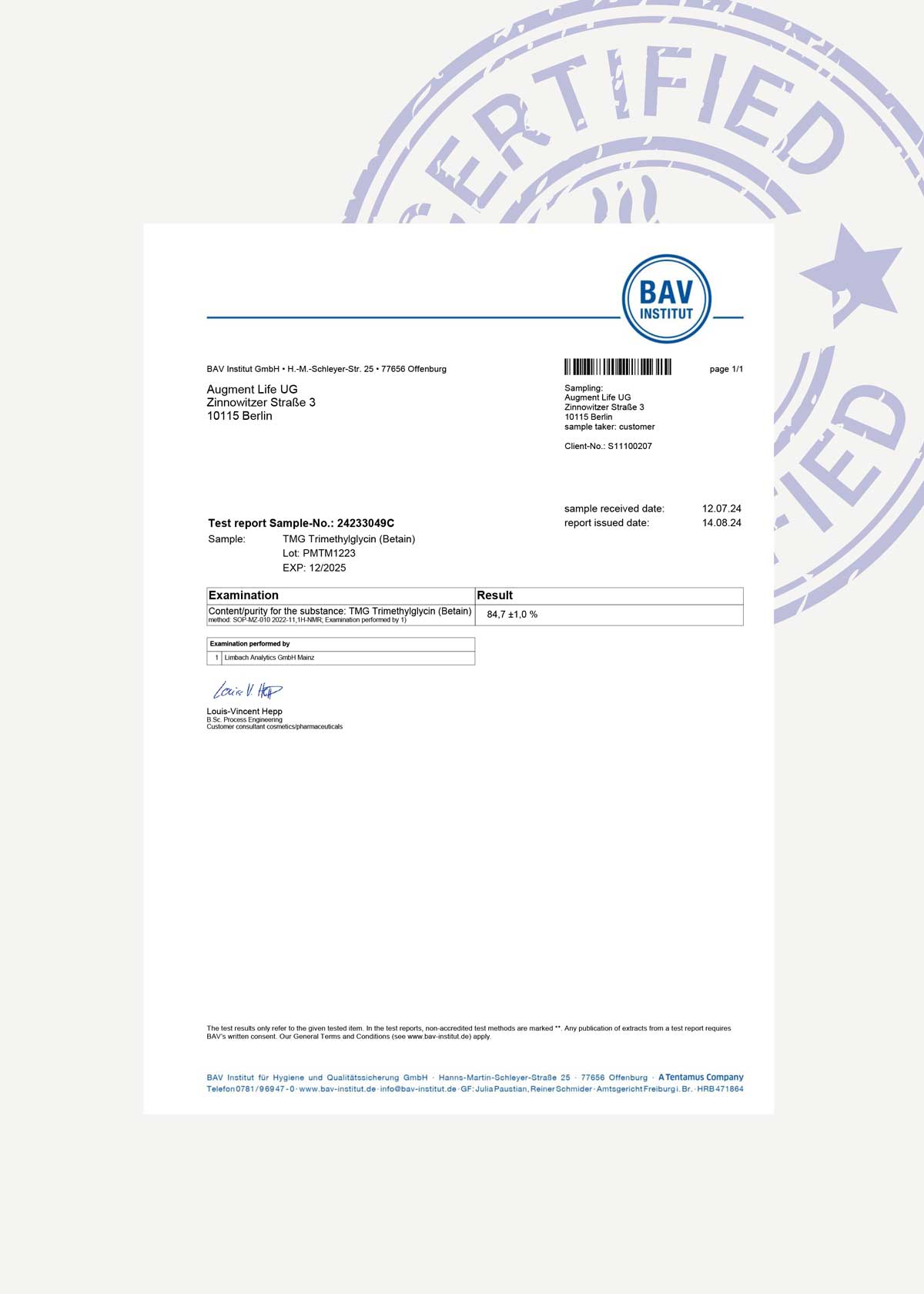 TMG (betain) - 500 mg x 120 kapsul - trimetilglicin, 76% betain