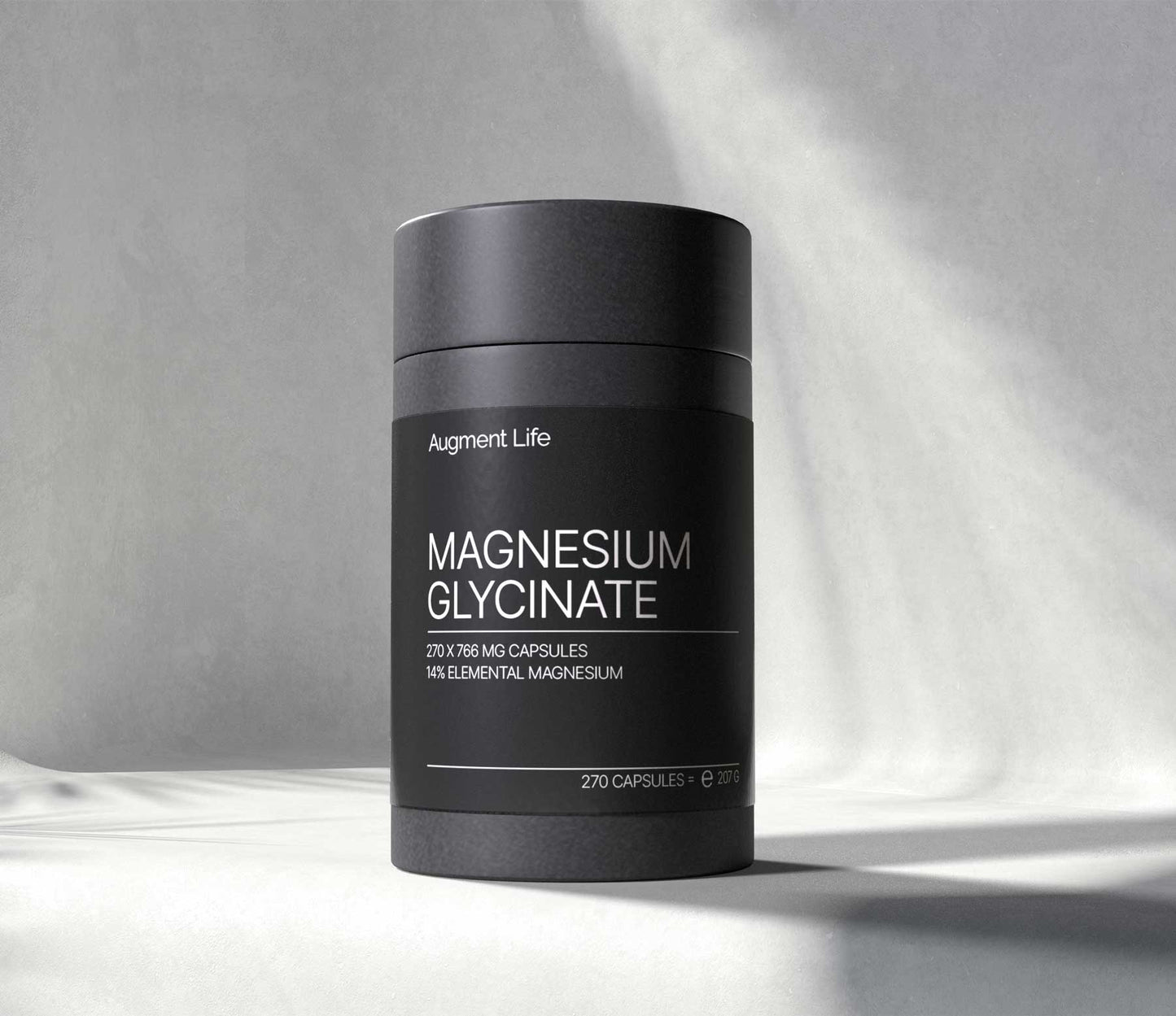 Magnesiumglycinat - 766 mg x 270 kapsler - 14 % elementært magnesium