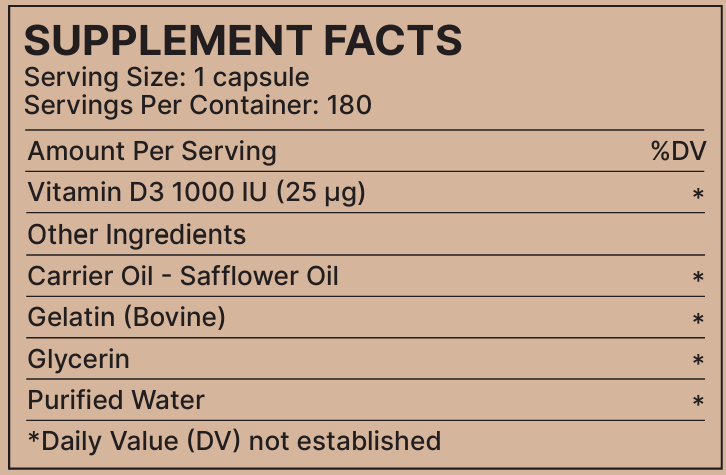 Vitamin D3 Capsule Information